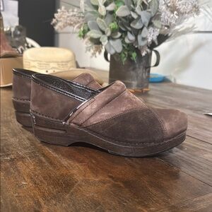 Dansko Brown Suede Mules Supportive Clogs
